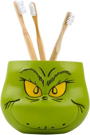 Collectibles Dr. Seuss' The Grinch Holiday Christmas Toothbrush Holder - Makeup Brushes/Pens Tumbler, (Officially Licensed Product) by Franco