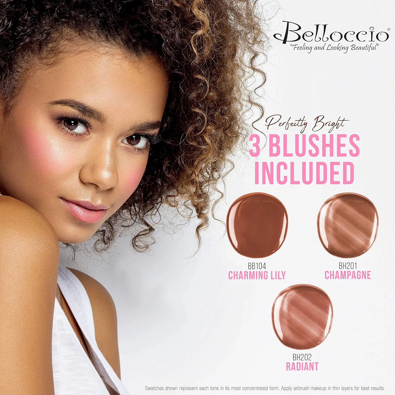 Complete Professional Belloccio Airbrush Cosmetic Makeup System with a MASTER SET of All 17 Foundation Color Shades in 1/4 oz Bottles - Blush, Bronzer, Highlighters