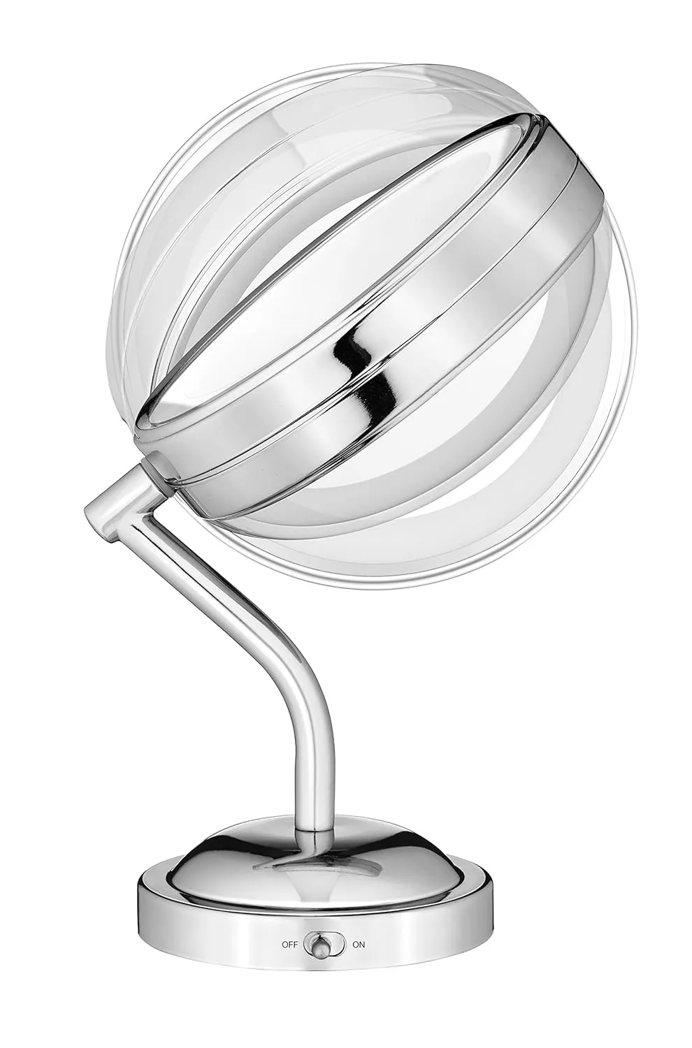 Conair Double-Sided Battery Operated Lighted Makeup Mirror - Lighted Vanity Makeup Mirror with LED Lights; 1x / 5x Magnification; Polished Chrome Finish