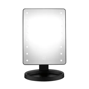 Conair Lighted Makeup Mirror, LED Vanity Mirror with Storage Base, Battery Operated in Black
