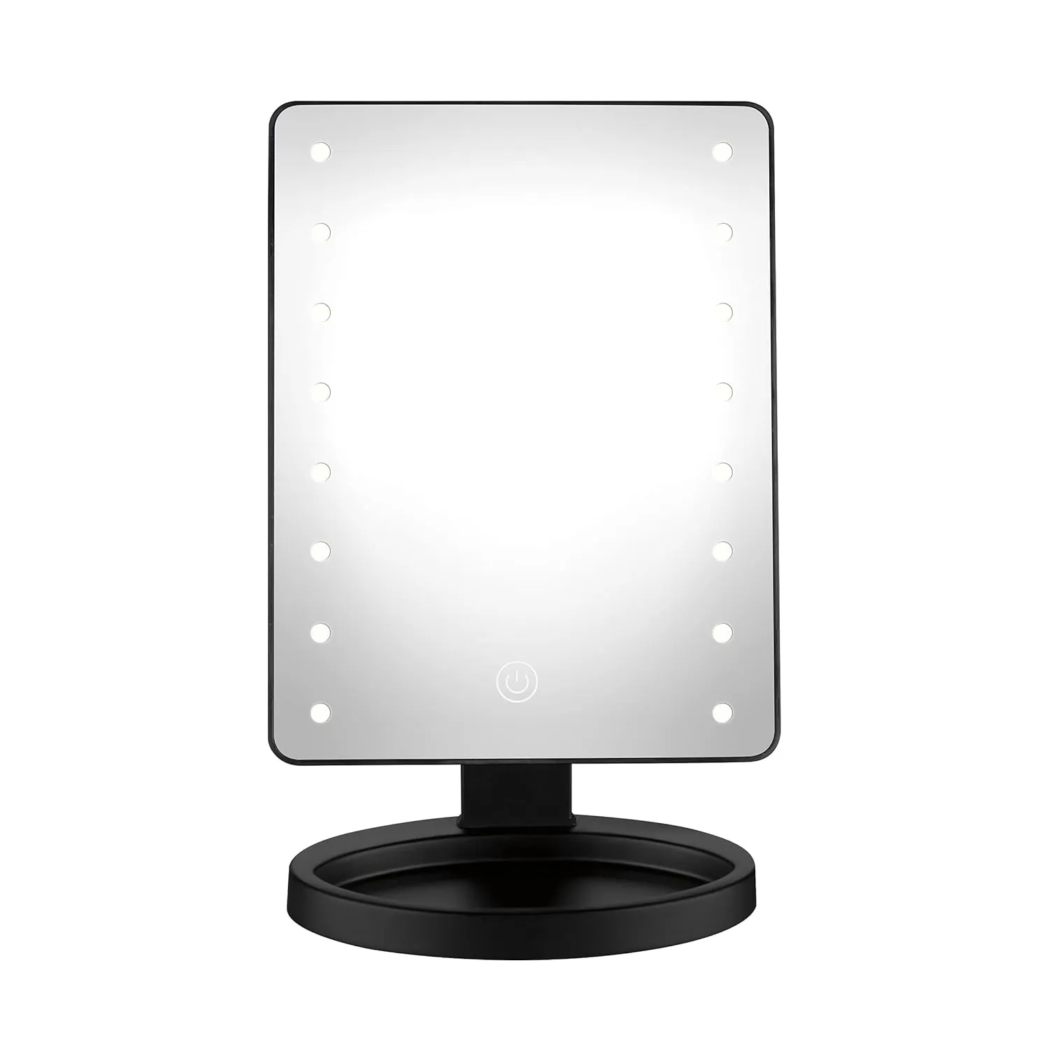 Conair Lighted Makeup Mirror, LED Vanity Mirror with Storage Base, Battery Operated in Black