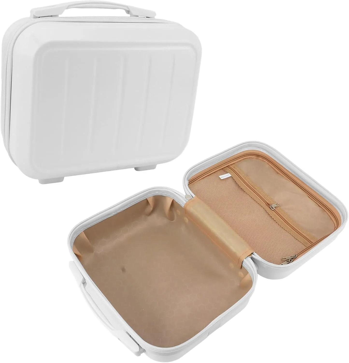 Cosmetic Bag, Delicate and Portable ABS Cosmetic Bag for Home (White)