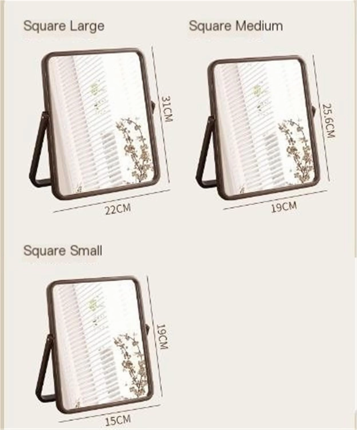 Cosmetic Mirror Desktop Desktop Foldable Vanity Mirror Home Simple Female Bedroom Retro Square Mirror