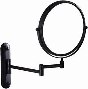 Cosmetic Mirror Wall Mounted, 3X Magnifying Two-Sided Swivel Makeup Vanity Mirror, Extendable Bathroom Mirror,Black_6 inch
