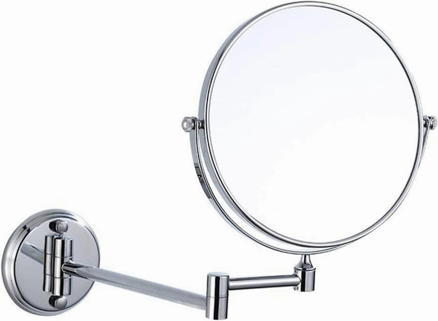 Cosmetic Vanity Mirror Copper 6-inch Silver Makeup Mirror Bathroom Mirror Wall-Mounted Folding Beauty Mirror Double-Sided