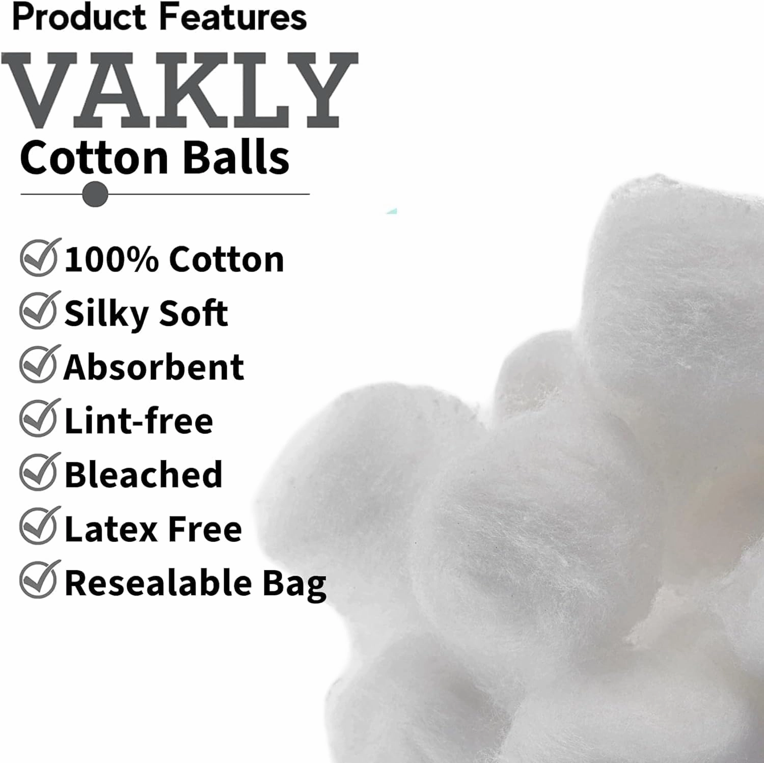 Cotton Balls Large [Pack of 1000] Non-Sterile Absorbent 100% Cotton Prepping Balls for Make-Up, Nail Polish Removal, Applying Oil Lotion or Powder, Crafts (1)