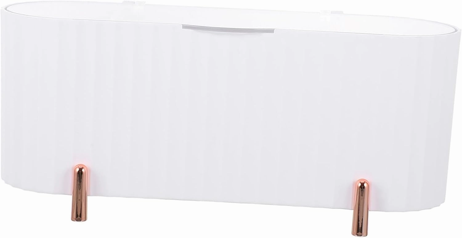 Cotton Pad Box Vanity Organizer Transparent Compartment Makeup Tool Holder with Cover for Bathroom and Bedroom Storage for Cotton Swabs Bath Salts and Cosmetics