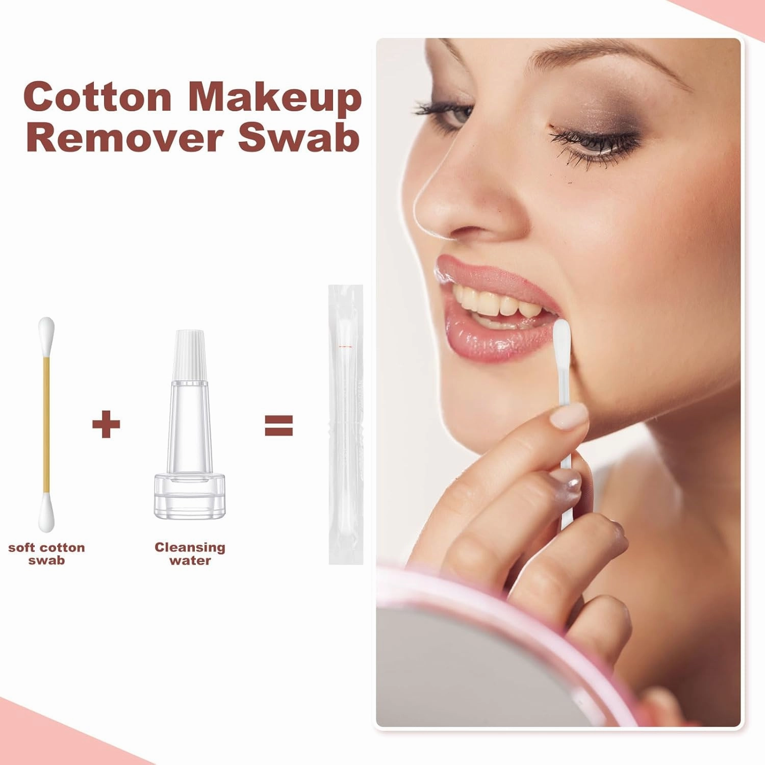 Cotton Swabs,Cotton Makeup Remover Swabs,Eye & Lip Sticks Remover,Liquid-Filled Makeup Remover Swabs Disposable Cotton Swabs for Eye/Lip/Eyebrow/Eyelash Makeup (Pack of 200)