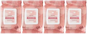 CVS Beauty Calming Cleansing Towelettes, Makeup Remover Face Wipes,100% Plant-Based Cloth, 25 ct - Pack of 4