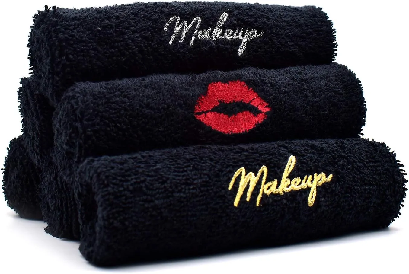 DAN RIVER Makeup Towel 100% Spun Cotton - (Pack of 6) Luxuriously Soft Reusable Makeup Remover Cloth, Facial Cleansing Cloth, of 6 13x13 Inch, Black