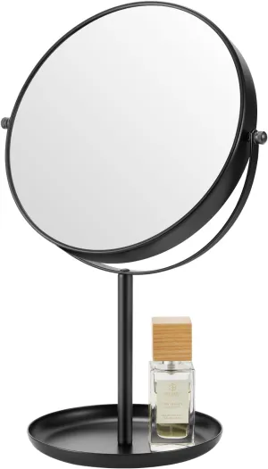 DECLUTTR 15X Magnifying Makeup Mirror, 9 Inch Tabletop Mirror on Stand, Large Double Sided Vanity Mirror for Desk, Black