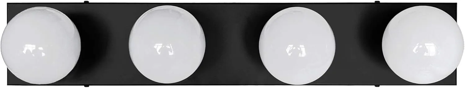 Design House 588574-BLK 4-Light Vanity Strip Light Contemporary Dimmable for Bathroom, Bedroom, Makeup Vanity, Matte Black