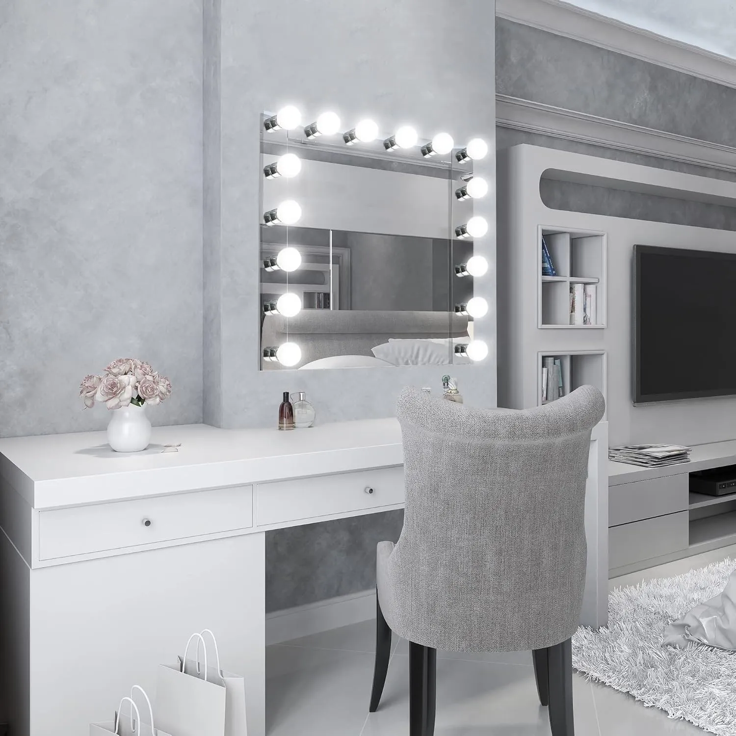 Design House Vanity Lighting, Steel Construction, 4 Vanity Lights, Dimmable, Uses four 60W Bulbs, Polished Chrome, 24.0 In. W x 4.3 In. H x 2.0 In. D, 500892