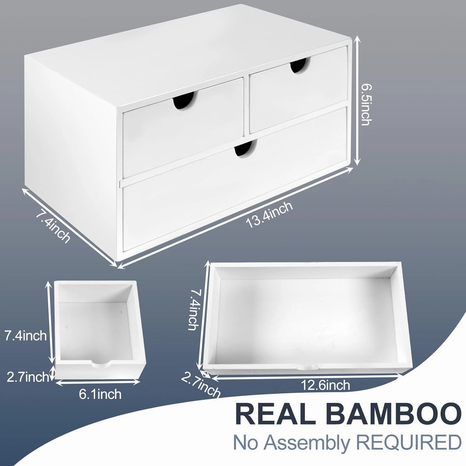 desk organizer with drawers countertop drawer organizer Tabletop Storage Organization Box Home Office Workspace Bathroom Toiletries Supplies (white)