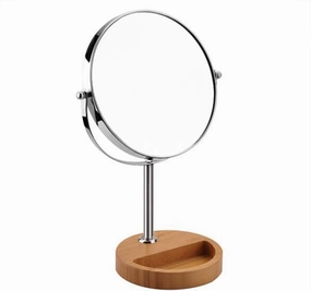 Desktop Makeup Vanity Mirror,Two-Sided Beauty Mirror 3X Magnification Cosmetic Mirror 360° Swivel Bathroom Mirror,Silver (Color : Silver, Size : 8inch)