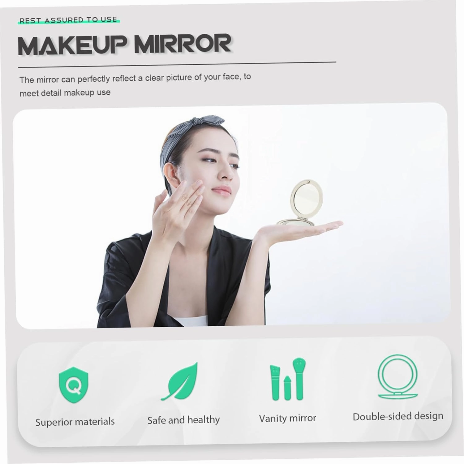 DOITOOL 4 Pcs Double Mirror Purses Mirrors Mini Items for Purse Folding Mirror Handbag Travel Double Sided