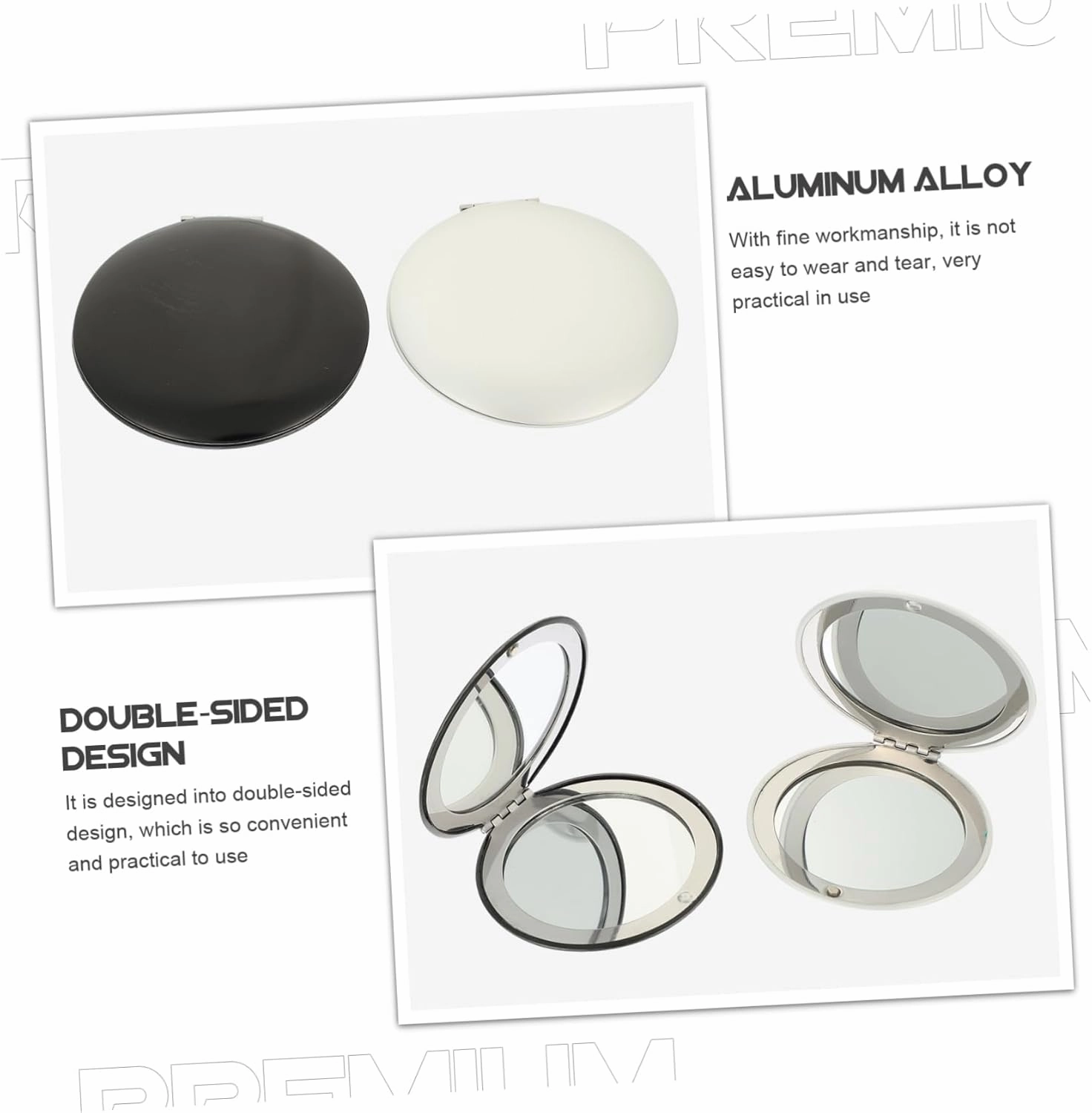 DOITOOL 4 Pcs Double Mirror Purses Mirrors Mini Items for Purse Folding Mirror Handbag Travel Double Sided