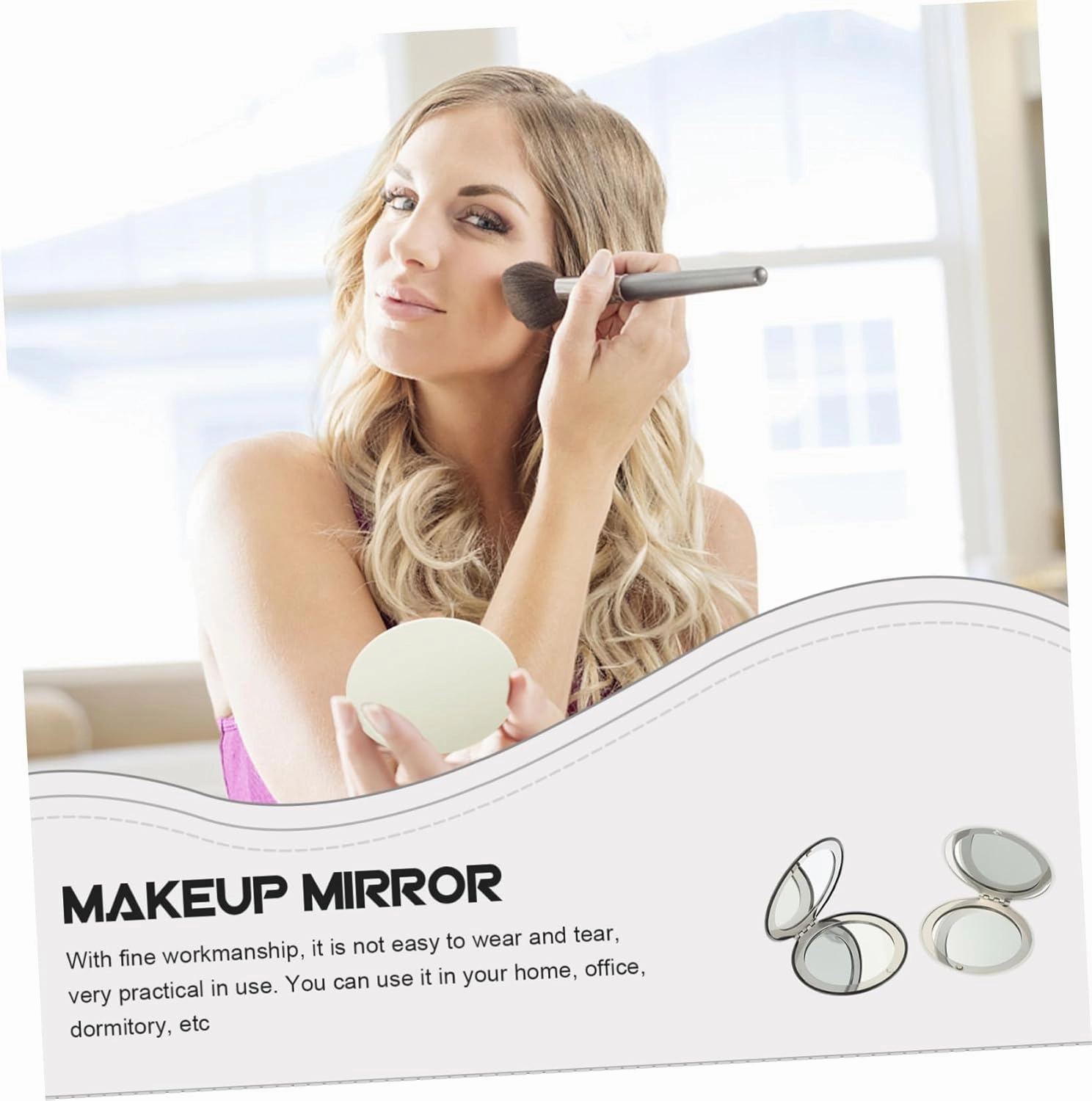 DOITOOL 4 Pcs Double Mirror Purses Mirrors Mini Items for Purse Folding Mirror Handbag Travel Double Sided