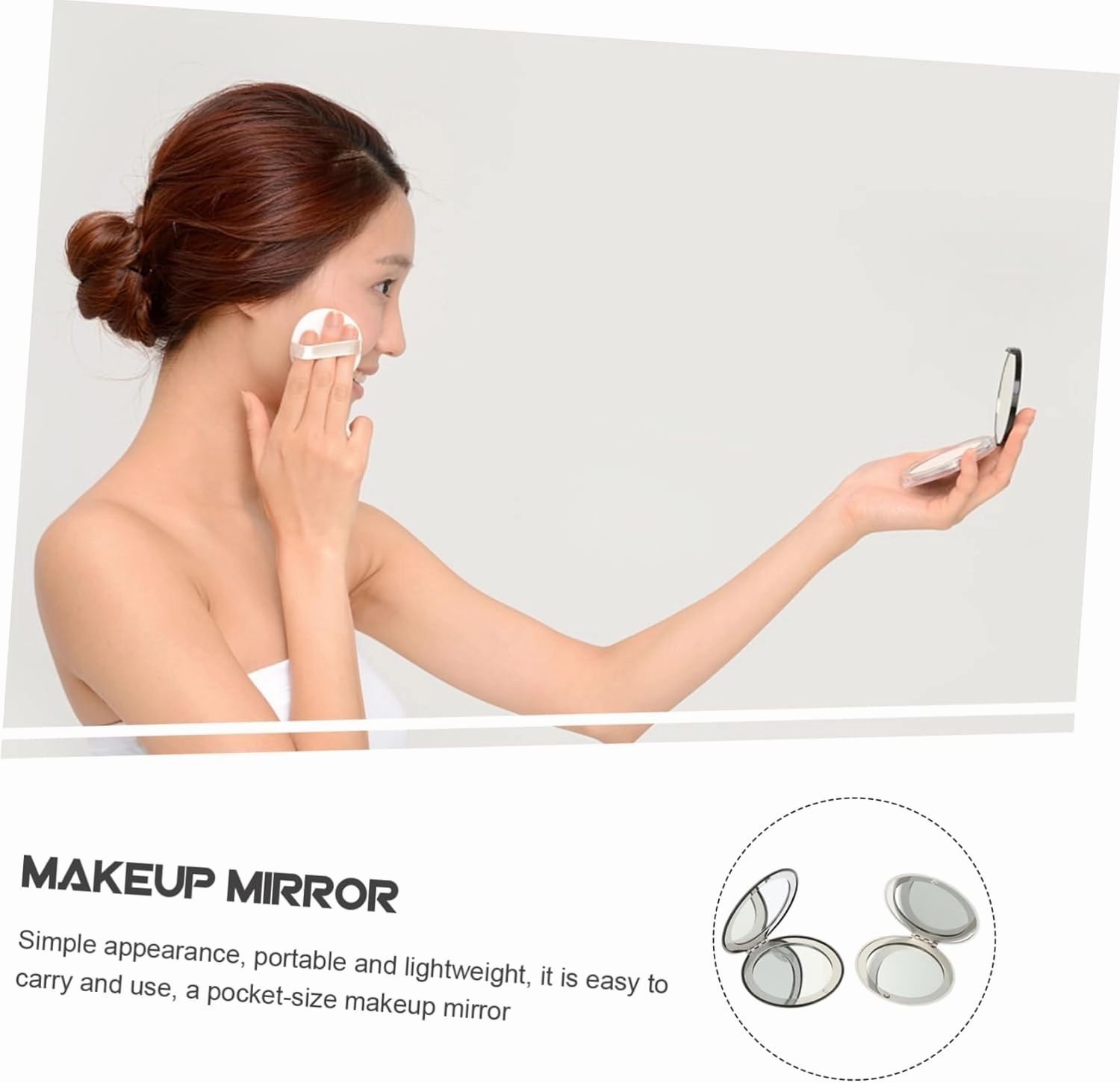 DOITOOL 4 Pcs Double Mirror Purses Mirrors Mini Items for Purse Folding Mirror Handbag Travel Double Sided