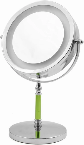 Dual Sided LED Lighted 3X Magnification Countertop Cosmetic Makeup Mirror (id: fb9 66f 72f eb3 93e, Small, fb966f72feb3493e02c3b371f3ea07