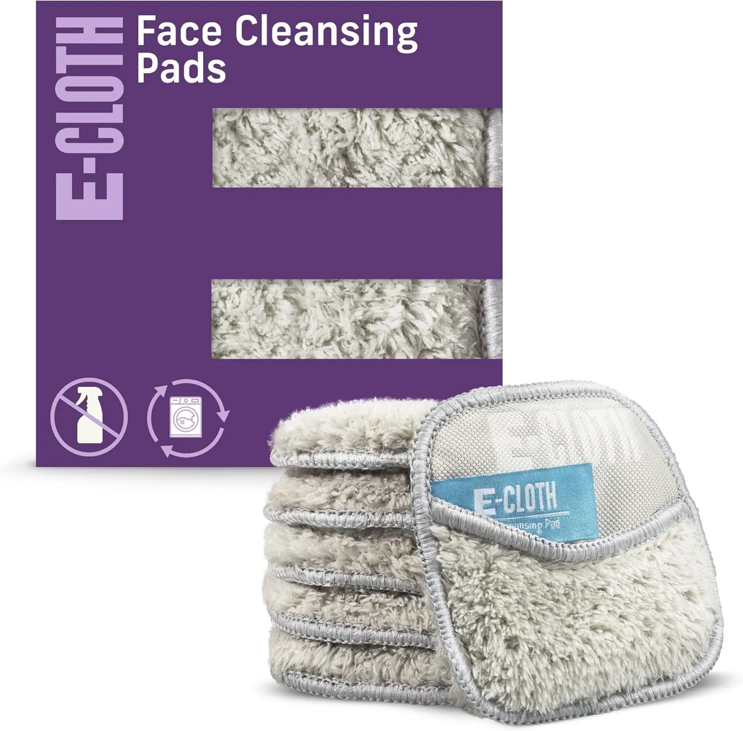 E-Cloth Face Cleansing Pads, 6 Premium Microfiber Makeup Remover, Ideal for Removing Makeup, Foundation, Mascara, Lipstick, 100 Wash Promise