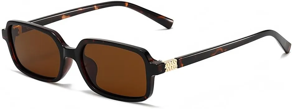EASYHAUTE Rectangle Sunglasses for Women, 90s Retro Miu-Inspired Sun Glasses with UV 400, Vintage Rectangular Lenses