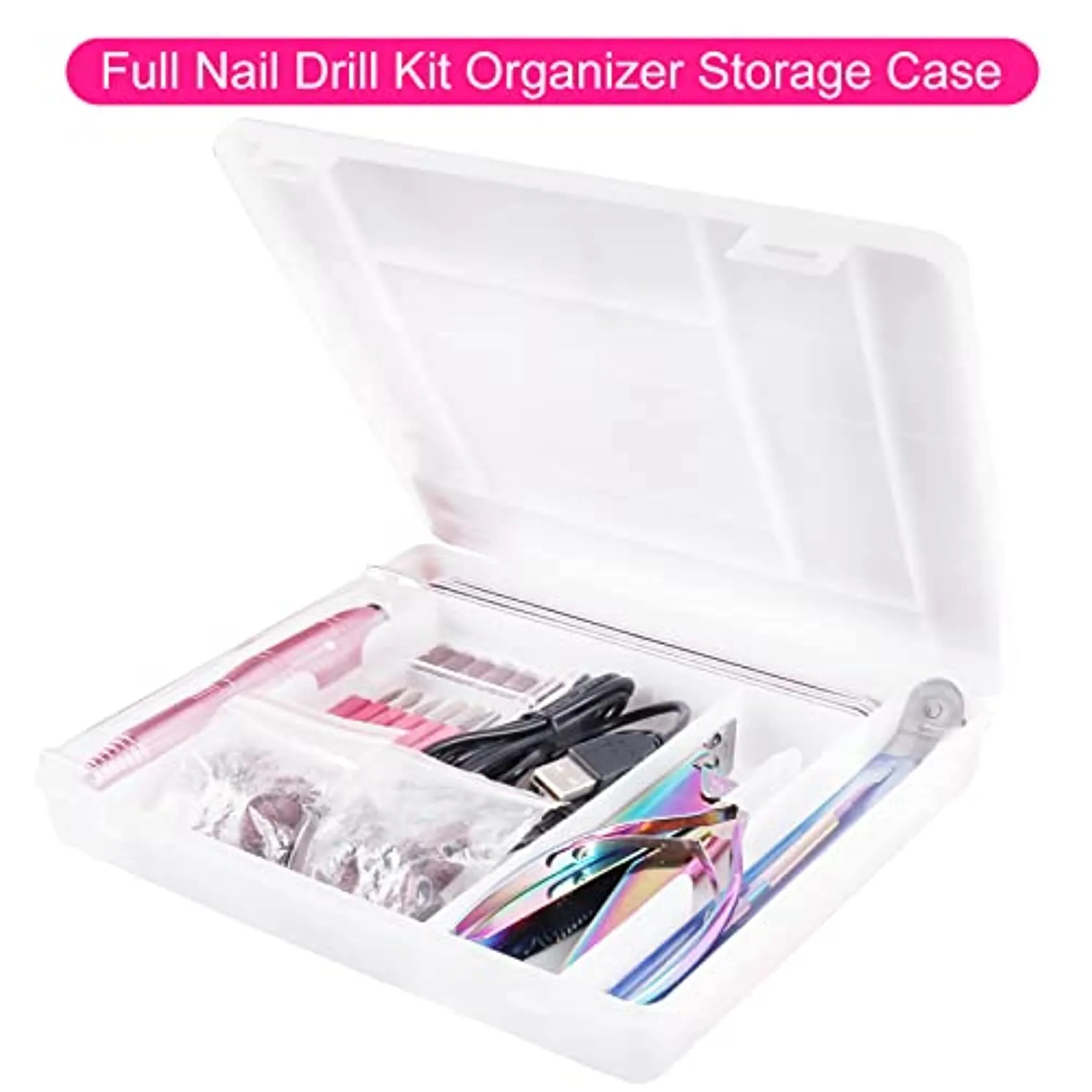 Electric Nail Drill Kit, Professional Nail Drill Machine with Nail Clippers for Acrylic Nails, Cuticle Trimmer and Other Nail Tools, Electric Nail File kit Manicure Tools for Salon Home