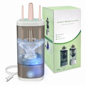 Electric Makeup Brush Cleaner Machine, Ultimate Efficient Automatic Cleaner for All Types of Makeup Brushes- Black
