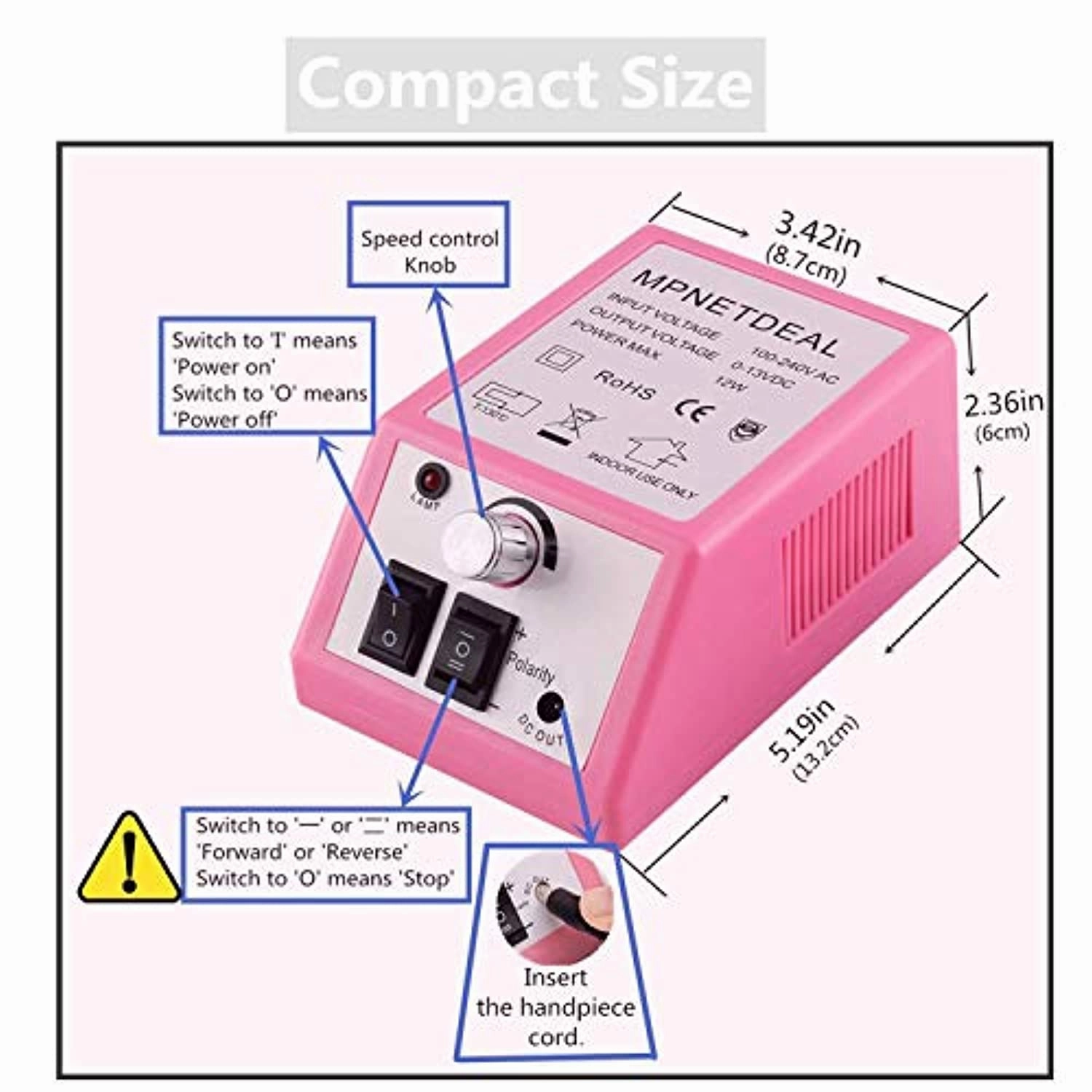 Electric Nail Drill Mpnetdeal Nail Drill Machine Nail File e File Drill Set Kit and 12pcs Nail Art Gel Brush Dotting Pens for Acrylic Nails Gel Nail Glazing Nail Drill Nail Art Polisher Sets