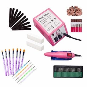 Electric Nail Drill Mpnetdeal Nail Drill Machine Nail File e File Drill Set Kit and 12pcs Nail Art Gel Brush Dotting Pens for Acrylic Nails Gel Nail Glazing Nail Drill Nail Art Polisher Sets