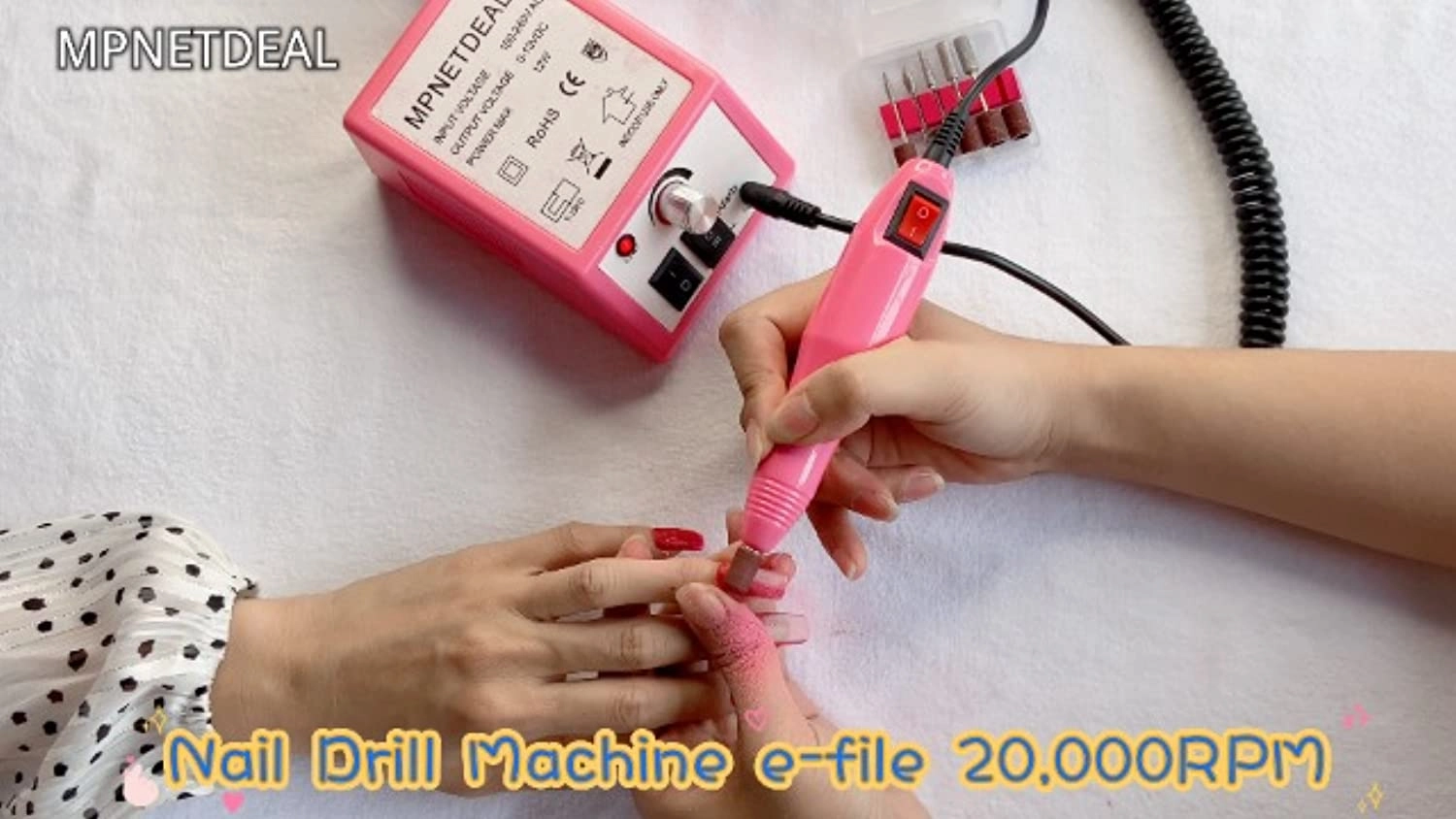 Electric Nail Drill Mpnetdeal Nail Drill Machine Nail File e File Drill Set Kit and 12pcs Nail Art Gel Brush Dotting Pens for Acrylic Nails Gel Nail Glazing Nail Drill Nail Art Polisher Sets