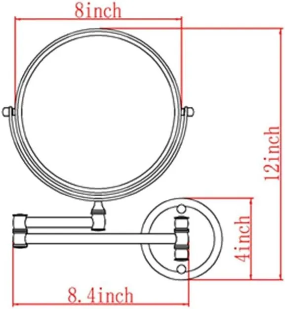 ELTOX Bathroom Makeup Mirrors, Wall Mounted Magnifying Sturdy Double Sided Adjustable Cosmetic Shaving Vanity Extendable Swivel (Color : 6inch, Size : 7X)