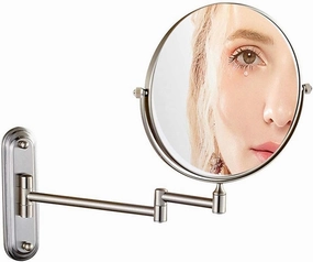 ELTOX Wall Mounted Makeup Mirror,Two-Sided Swivel Wall Mount Mirror,3/5/7/10x Magnification,360 Degree Swivel (Color : 8in, Size : 7X)