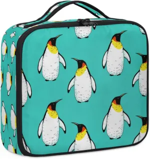 Emperor Penguin Makeup Case, Makeup Organizer Bag for Make up Artist, 2 Layer 10 IN Travel Train Case Makeup Bag for Cosmetic Hairstylist Nail Tech