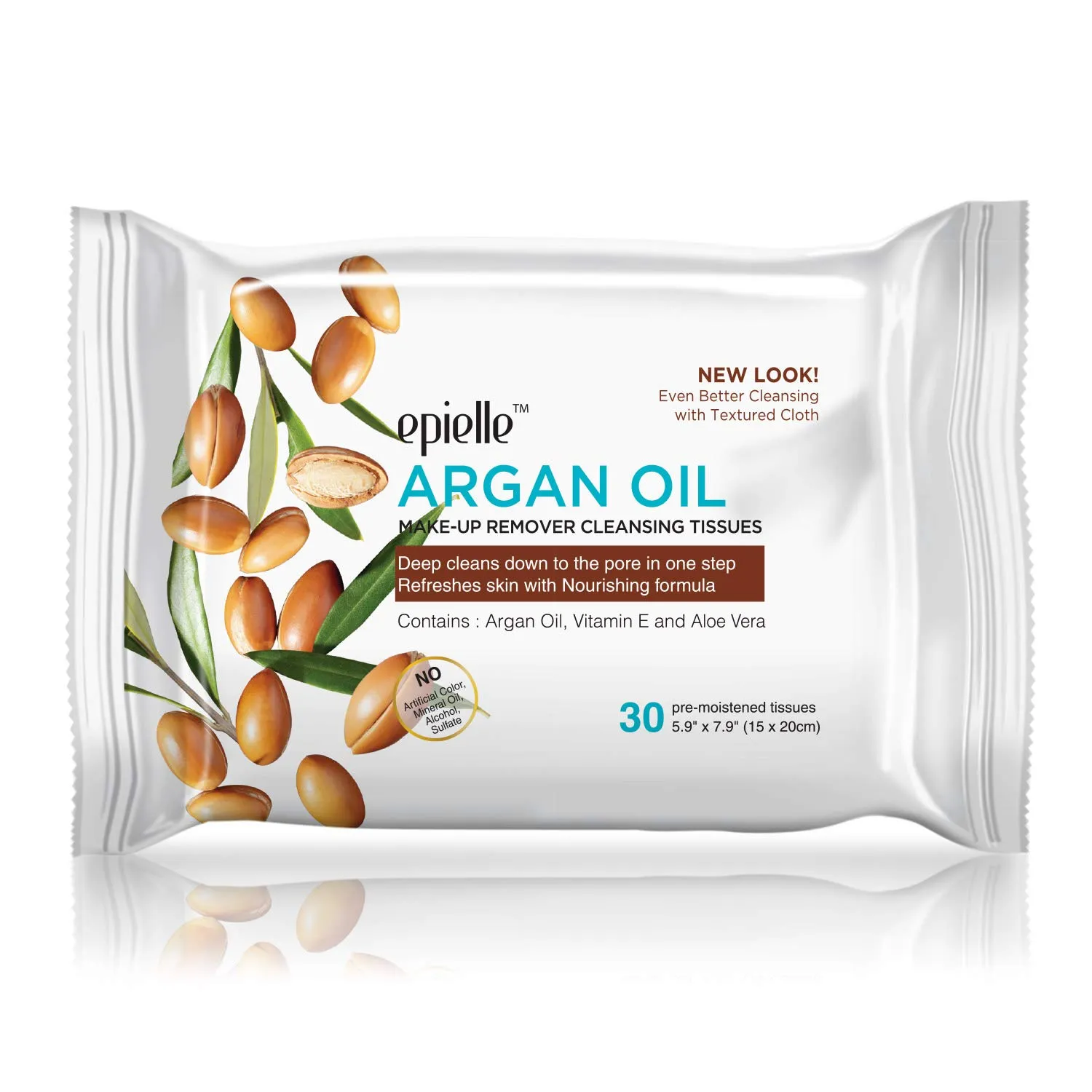 Epielle Argan Oil Makeup Remover Cleansing Wipes | 30 Count, 6-Pack | Gentle Daily Facial Towelettes for All Skin Types | Removes Dirt, Oil, & Makeup | Essential Korean Skincare, Easter Gift