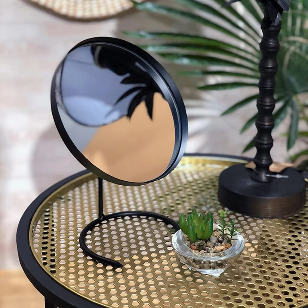 EQUALIZE Cosmetic Mirror American Country Retro Makeup Mirror Desktop Desktop Dressing Bathroom Round Mirror Mirror Personal Beauty Mirror