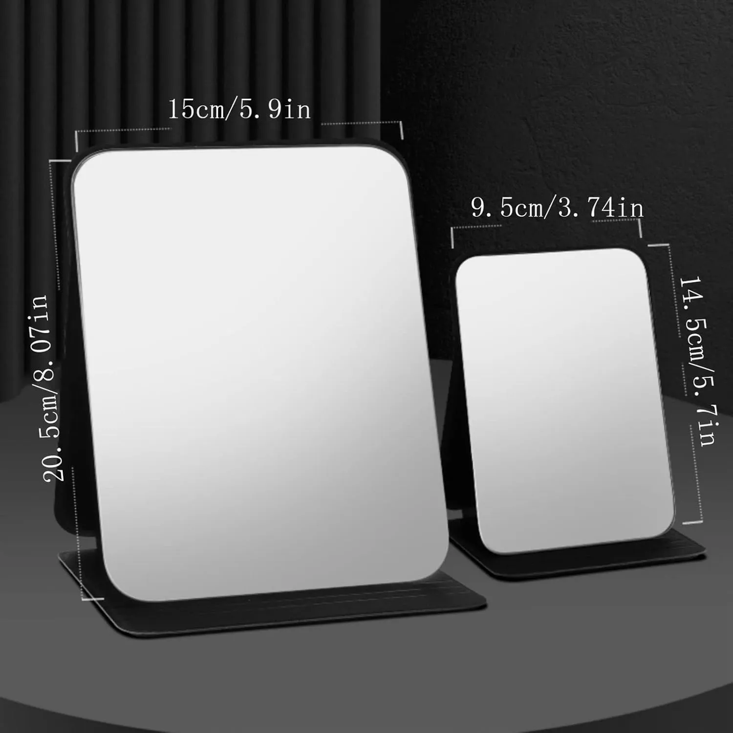 Espejo Folding Mirror Men's and Women's Desktop Helper Household Portable Simple Large Portable Student Dormitory Makeup Mirror Makeup Mirror(Pink,Large)