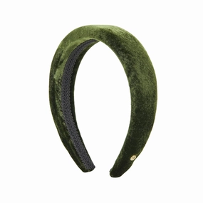 EVITA PERONI Thick Green Velvet Wide Headband for Women Soft Headband No Slip Comfortable Wearing Fashion Hair Band