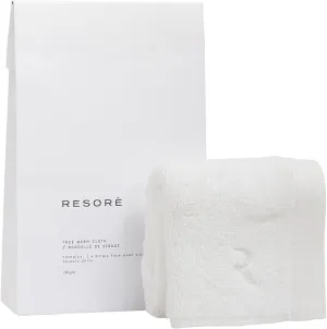 Face Towel - 12” x 12” 700GSM Luxury Skincare Face Wash Cloth 1 Pc - Ultra Soft Washcloth, Aegean Turkish Cotton Botanical Lyocell Blend, Super Plush, Highly Absorbent, Odor-Preventing (White)