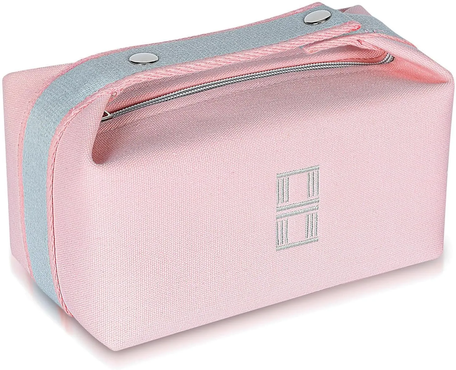 Fashion Makeup Bag for Women, Orange Red Canvas Make up Travel Bag, Hanging Cosmetic Bag Organizer for Women（Full updated ）