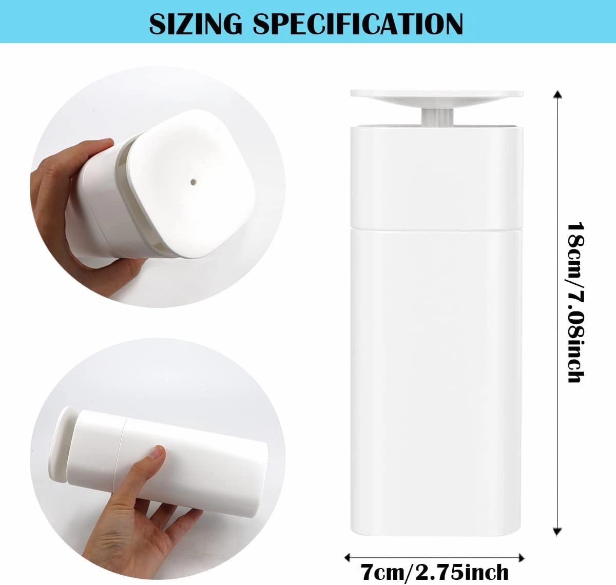 FERCAISH Push Down Liquid Dispenser, Hand Press Detergent Box Travel Cosmetics Dispenser Bottle - Lockable Pump Dispenser Bottle for Nail Polish Remover, Alcohol or Other Liquids