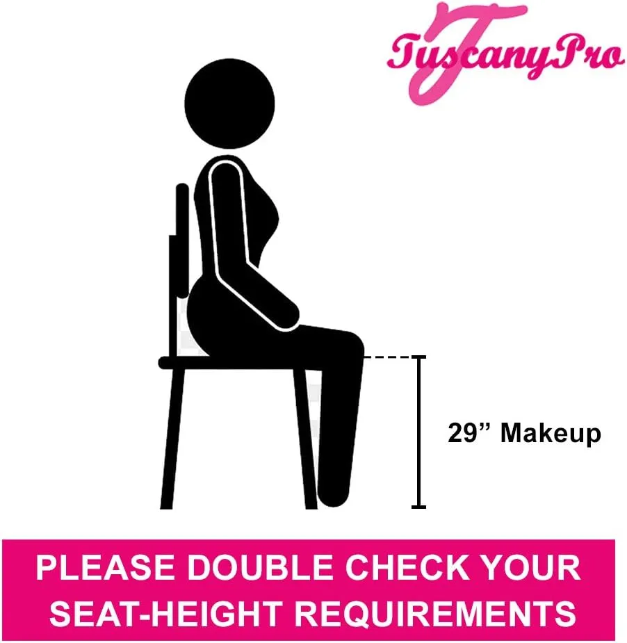Folding-Compact Makeup Artist Chair (29" SEAT Height) w/ 14″ LED Ring Light - Carry Bag Included - Name/Logo Imprinted - Portable Chair Perfect for Makeup, Hair Stylist