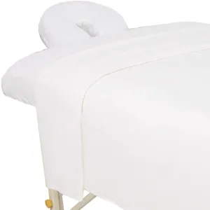 ForPro Premium Flannel 3-Piece Massage Sheet Set, White