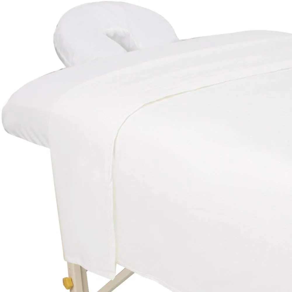 ForPro Premium Flannel 3-Piece Massage Sheet Set, White