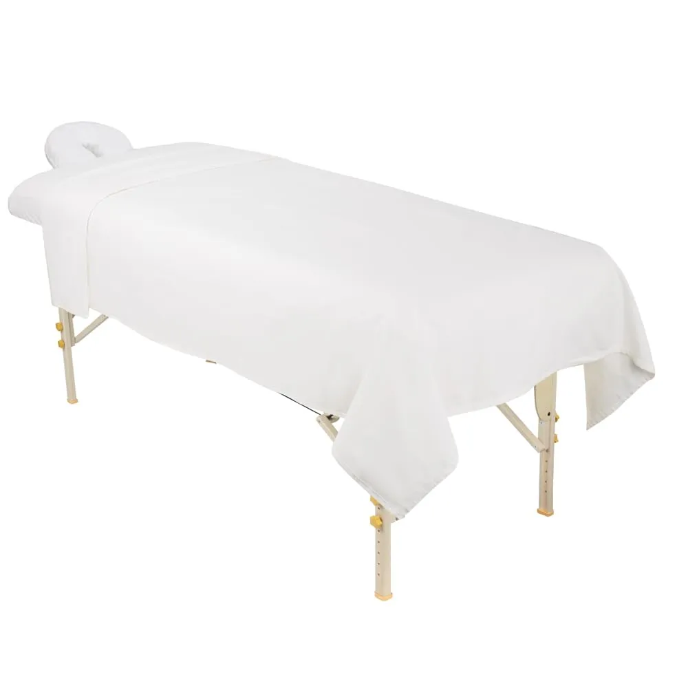 ForPro Premium Flannel 3-Piece Massage Sheet Set, White