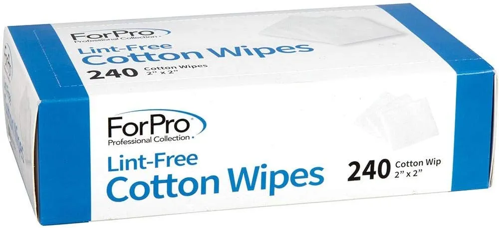 ForPro Professional Collection Lint-Free Cotton Wipes, 100% Pure Cotton Gauze, 2" x 2", White, 240-Count (Pack of 6)
