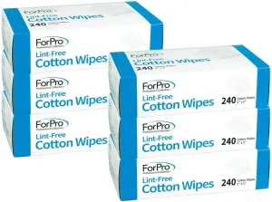 ForPro Professional Collection Lint-Free Cotton Wipes, 100% Pure Cotton Gauze, 2" x 2", White, 240-Count (Pack of 6)