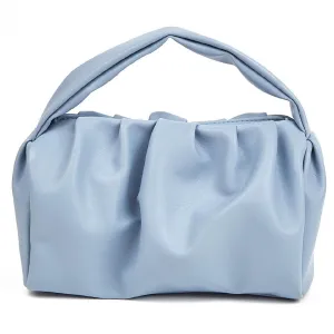 Fresh, Sweet, Solid Color Women's Handbag Trend Versatile Handbag Makeup Bag Japanese Simple Cloud Bag Cosmetic Bag (Blue)