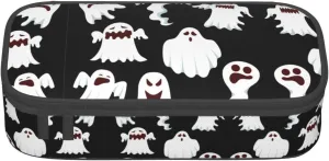 Funny White Ghost print Large Capacity Storage Bag Travel Office Supplies Box, Makeup Bag, Desk Organizer with