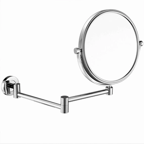 GATSUN Makeup Mirror Vanity Mirror 8 inch Double Sided Wall Mount with 10X Magnification,Two-Sided 360&Degswivel Extendable Cosmetic Mirror Bathroom Shaving Mirror/Chrome